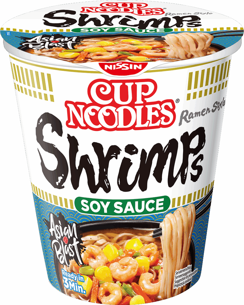 Nissin Cup Noodles με Σόγια και Γαρίδες! 