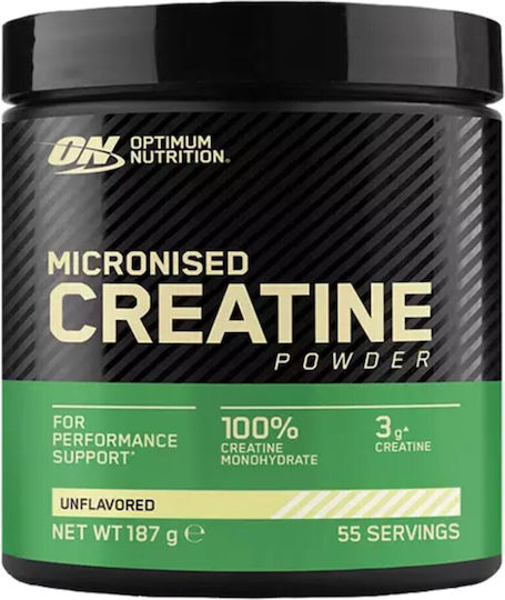 Optimum Nutrition micronised creatine ON κρεατίνη με γεύση πορτοκάλι micronised creatine powder 187g κρεατίνη για αντοχή και δύναμη Optimum Nutrition