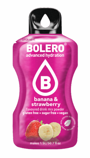 BOLERO ΣΤΙΓΜΙΑΙΟ ΠΟΤΟ ΜΠΑΝΑΝΑ & ΦΡΑΟΥΛΑ | BOLERO FLAVOURED DRINK BANANA & STRAWBERRY 9g