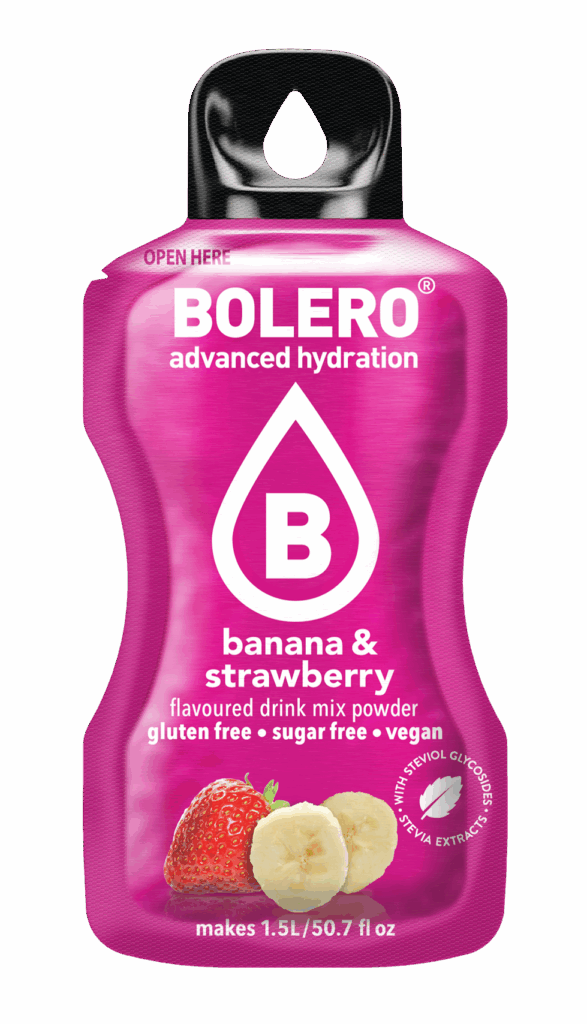 BOLERO ΣΤΙΓΜΙΑΙΟ ΠΟΤΟ ΜΠΑΝΑΝΑ & ΦΡΑΟΥΛΑ | BOLERO FLAVOURED DRINK BANANA & STRAWBERRY 9g