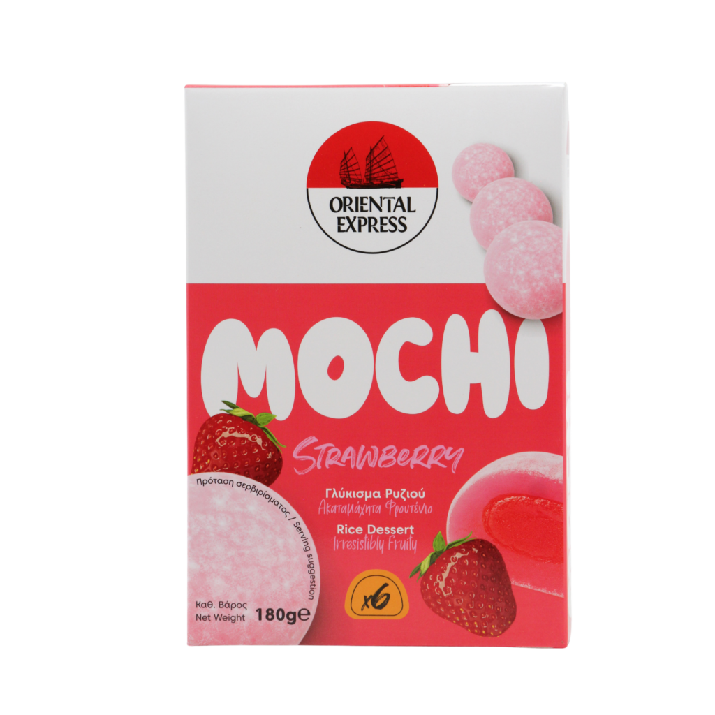 MOCHI ΦΡΑΟΥΛΑ | MOCHI STRAWBERRY ORIENTAL EXPRESS Αυθεντικό Ιαπωνικό Μοτσι Φραουλα Oriental Express – 180g